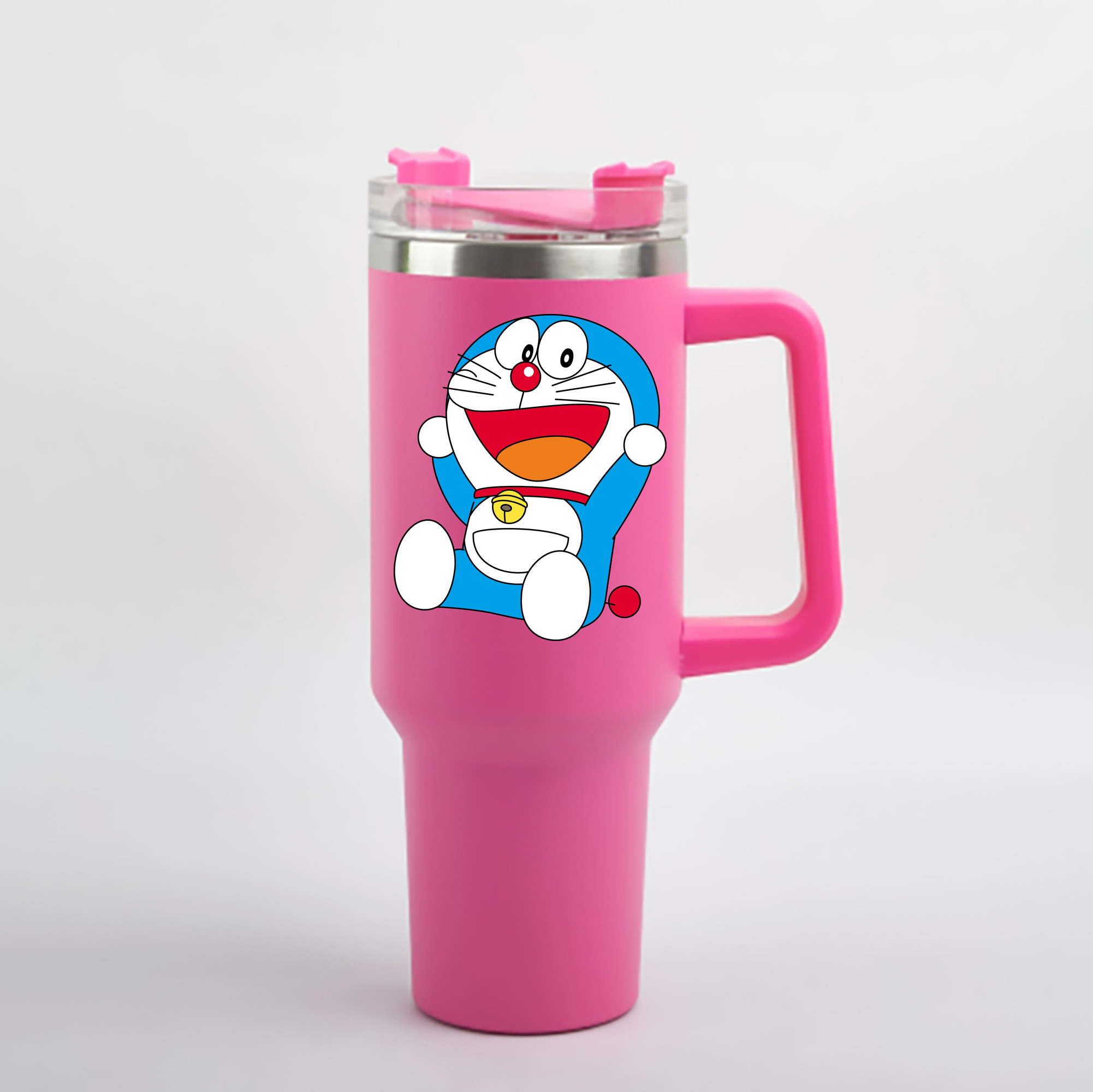 （画像用） ドラえもん Doraemon 1200mL車用タンブラー - クリスタルステッカー（プラスチックストロー付き）